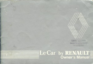 Renault 5 & Le Car :: :: Owner's manual